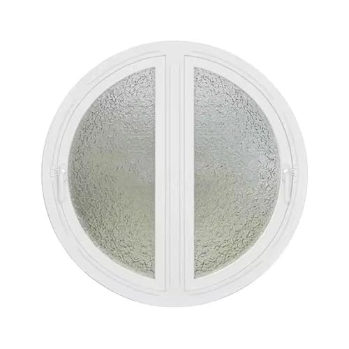 Finestre a Battenti Finestra Girevole Rotonda A 180°, Finestre Per Case Mobili Con Telaio In Alluminio, Finestra Scorrevole A Filo Di Ricambio Per Seminterrato, Soffitta, Sala Da Pranzo, Bagno(White,6