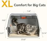 Extra Large Stainless Steel Litter Box with Lid, High Sided Enclosed Metal Cat Litter Pan, Dog Proof Front Entry Top Exit, Odor Control Easy Clean Leak Proof, Includes Scoop & Step, Light Gray