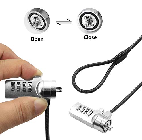 Yacsejao Laptop Lock 1.8M Laptop Cable Lock Hardware Security Cable Lock Anti Theft，Notebook/Laptop Combination Lock Security Cable,For Laptops, Other Devices With Lock Slot #TOP2