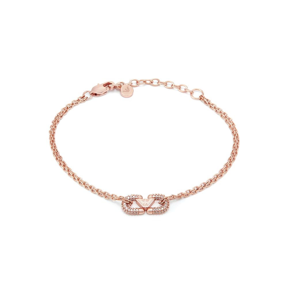 Emporio Armani Multicolored Rose Gold-Tone Brass Id Bracelet