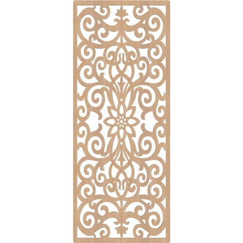 Image of 25 3 /8 inchW x 64 3 /8 inchH x 3 /8 inchT Buel Decorative Fretwork Wood Wall Panels, Hickory