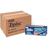 Ziploc Quart Food Storage Freezer Bags, Bulk Freezer Bags for Meal Prep, Stay Open Design, Easy to Fill, 288 Count