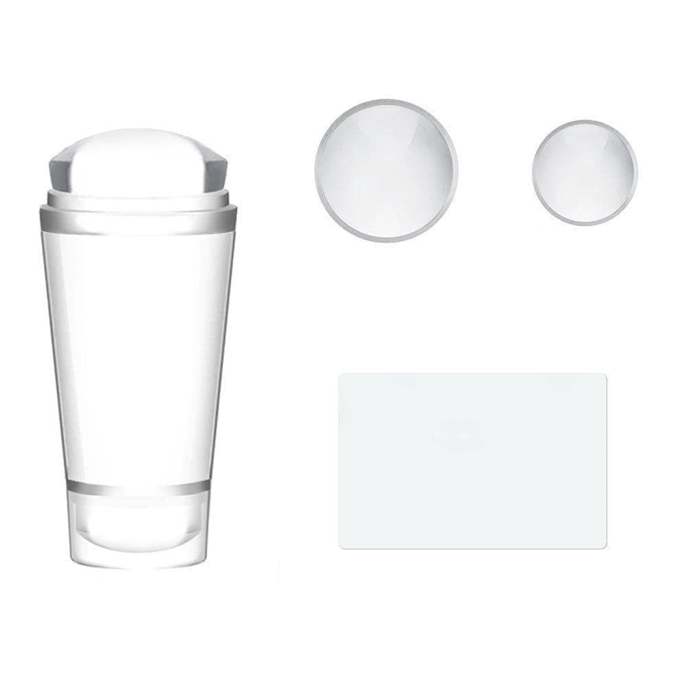 Sello de silicona transparente en gel para puntas de uñas francesas, doble cabeza, herramientas de estampación, manicura
