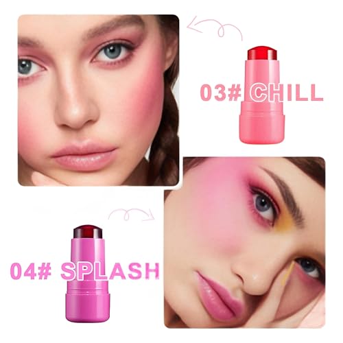 Bajajbeautyshop Cooling Water Jelly Blush Stick, Multi-Use Cheek and Lip Stains & Tints, Long Lasting Milk Water Jelly Blush Lip Gloss, Waterproof, for Women Girls (Chill) - Image 6