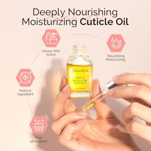 MelodySusie Cuticle Remover Kit,25ML Cuticle Remover Cream and Cuticle Oil,Cuticle Nipper Trimmer Pusher, Nail File and Brush for Cuticle Softener & Moisturize Manicure Kit for Nail Care