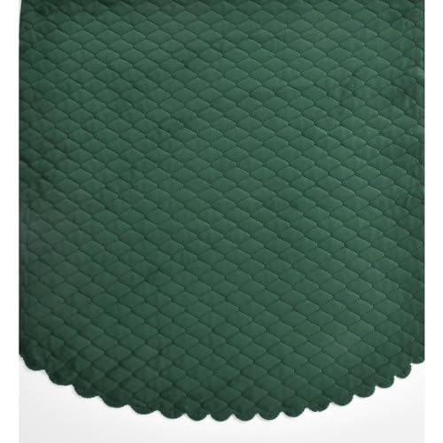 Image of Velvet Quality Raising Quilt Patterns Sofa Covers Set (Green, 5 Seater)