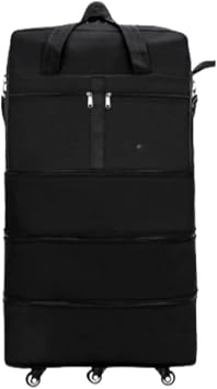 Brfveob Suitcase Folding Case Case Travel Pro Expandable Foldable Case Foldable Rolling Travel Luggage Bag for Men Women Travel Case Large Capacity Luggage Bag Checked Bag Folding Universal Wheel Black, 36 Inch Thickened Upgrade Ball Shape 4 Wheel Double Back Lock