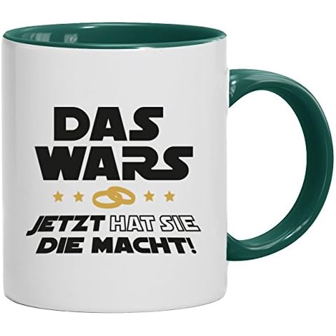Geschenkidee Junggesellenabschieds JGA Kaffeetasse Tasse 2-farbig Das Wars ? Jetzt hat sie die Macht Cover