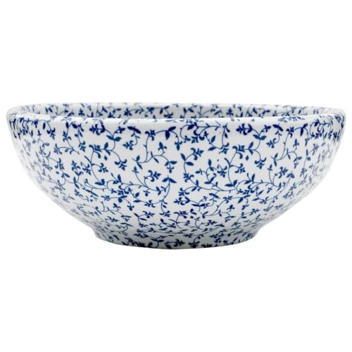 vidaXL Vasque à Poser, Évier de Salle de Bain avec Trou de Vidange, Lavabo de Toilette Salle d'eau, Blanc et Bleu Rond Φ41x14 cm Céramique