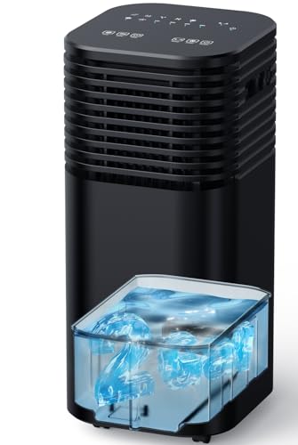 CENSTECH 4-IN-1 Portable Air Conditioners, Evaporative Air Cooler w/4 Modes & 3 Speeds, 15H Timer for Smart Auto-off, 2-Gal Tank for 20H Cooling,17FT Remote,No Hose Needed,120°Oscillating Swamp Cooler