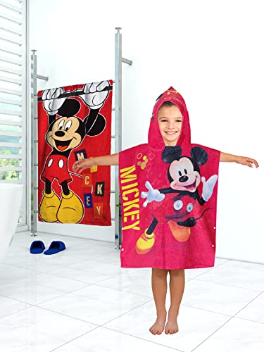 Image of Athom Living Disney Mickey Mouse Hooded Bath Towel 60x120 cm Pack of 2