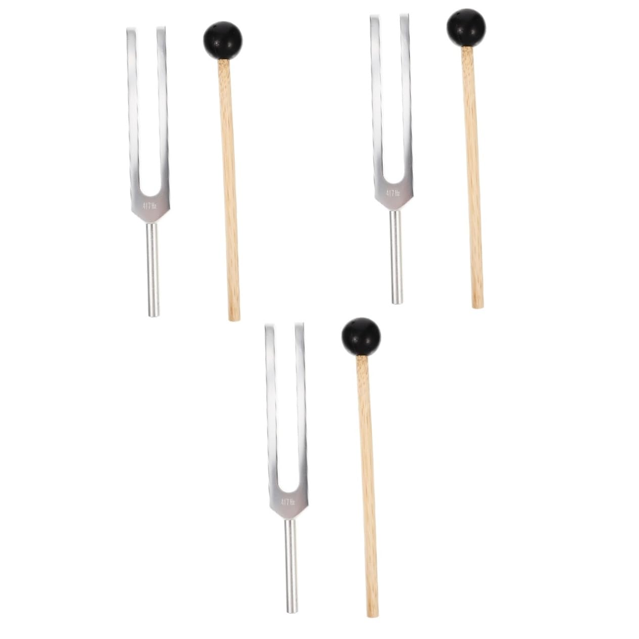Toyvian 3sets Diapason Musicali Con Martello e Panno Per Pulizia Strumento Per Meditazione e Terapia Chakra Accordo Guitarra e Esperimenti Fisici