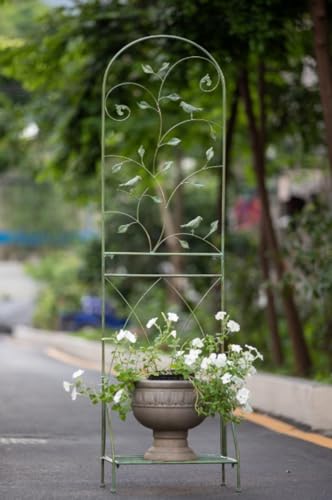 TVT 庭のレトロなオベリスクの金属のトレリスの花のサポート プランターフェンス 幅50cm 高さ180cm ガーデニング 柵 園芸用品 (グリーン)