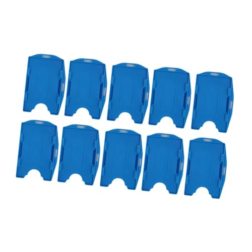10Pcs Double Sided ID Card Holder, Horizontal or Veritcal Hold 2 Cards, Two Sided ID Holder for Work Office Credit Card, Blue