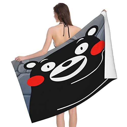 くまモン 高級カップル用入浴タオル、大型の吸水速乾バスタオル、おしゃれな男女兼用ビッグタオル80 X 130 Cm。