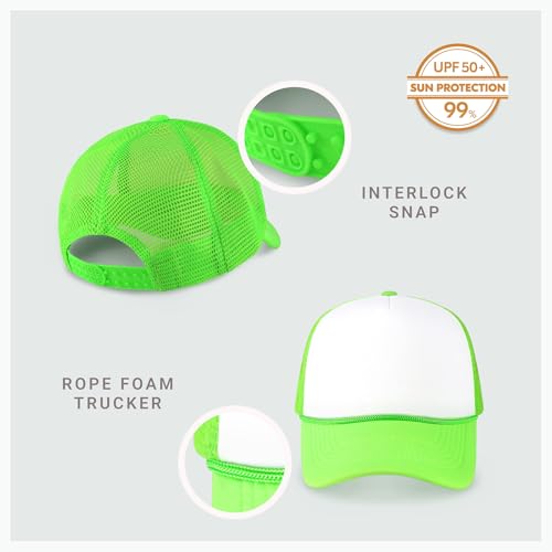 Image of CHOK.LIDS Classic Foam Trucker Hat Summer Mesh Rope Cap Solid Two Toned Blank Hat Mens Womens Adjustable Strap Light Weight