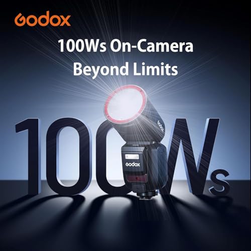 GODOX Flash V100 S GODOX para Sony: obturador global, control de pantalla táctil, flash de cámara TTL de 100 W GODOXV1 para Sony, 70 flashes consecutivos de potencia completa, flash de cámara para - imagen 3