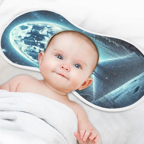 Wolf Howling Moonlight Blue Baby Burp Cloths Muslin Burp Cloths Soft Burp Cloth Burp Rags Cotton Burp Clothes Absorbent for Girl Unisex Boy Newborn 1 Pack 22x11 Inches4