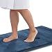 Genteele Memory Foam Bath Mat Non Slip Absorbent Super Cozy Velvet Bathroom Rug Carpet (17" X 24", Navy)