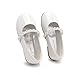 DREAM PAIRS Toddler Girls Mary Jane Ballerina Dress Flats Pearl Strap Slip on Shoes,Size 7 Toddler,White/Pat,SERENA-100-KIDS