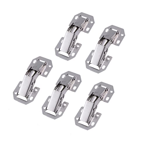 Mipcase 5pezzi Cerniere in Acciaio Inox per Ante Mobili Cucina Cerniere Mezza Sovrapposizione Idrauliche senza Viti Pesanti per Impieghi Gravosi Cerniera Nascosta per Porte di Mobili