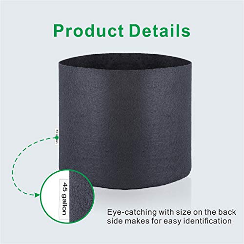 Oppolite 45 Gallon 6-Pack Round Fabric Fabric Aeration Pots Container For Nursery Garden And Planting Grow #TOP2