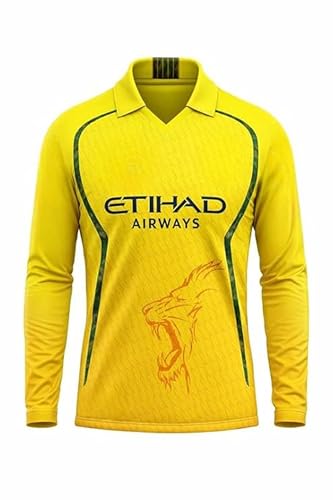 Image of CSK Jersey MS Dhoni 7 Team Half Sleeve Jersey 2023 /2024 for Boys & Men