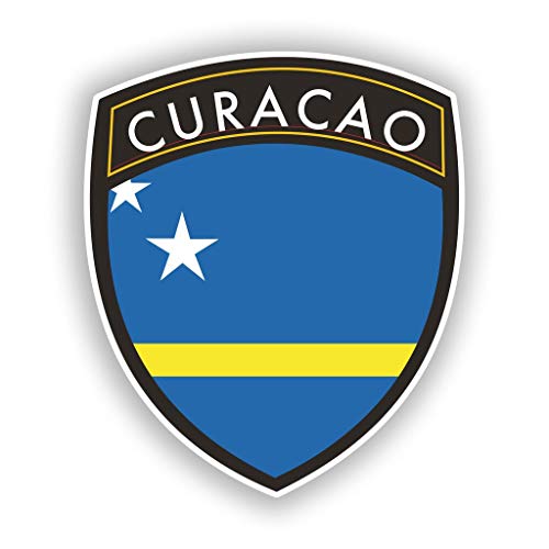 Curacao Flag Design Vinyl Sticker Decal Laptop Car Bumper Sticker Travel Luggage Car Sign Fun 5"