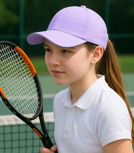 Girls Criss Cross Ponytail Hat Reflective Baseball Cap Kids Lightweight Quick Drying Outdoor Mesh Sports Hat Age 7-122