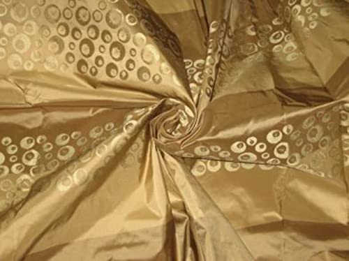 Taffetas de soie rayures dorées et beige de haute couture pour créations luxe