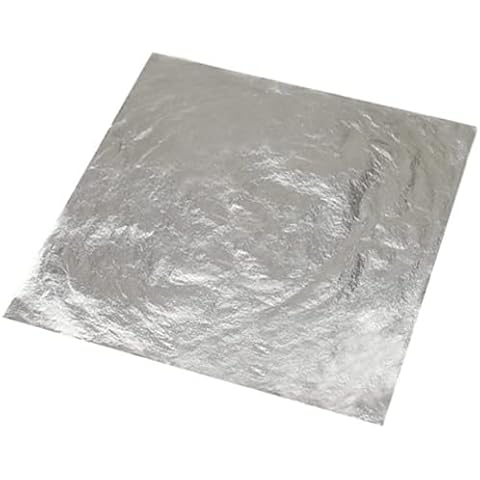Pack of 25 Genuine Pure 999/1000 Edible Silver Leaf Sheets Cover