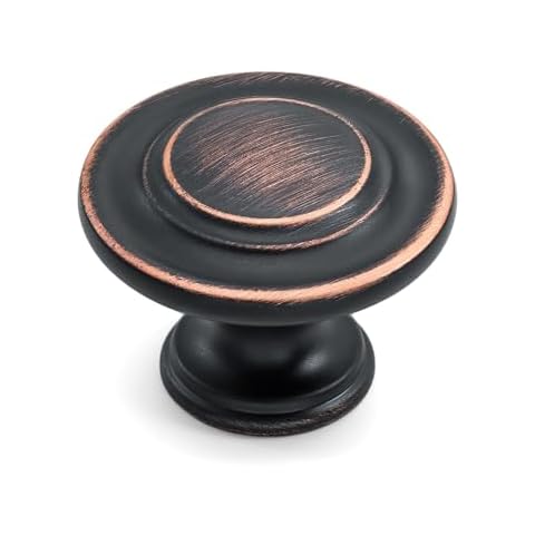 HESTIA HARDWARE 5 Pack | Bronze Cabinet Knobs Kitchen Knobs for Cabinet Oil Rubbed Bronze Pull Handle (1.32Inch) Kitchen Cupboard Door, Dresser Drawer Cabinet Hardware (Z4.5.O) Cover