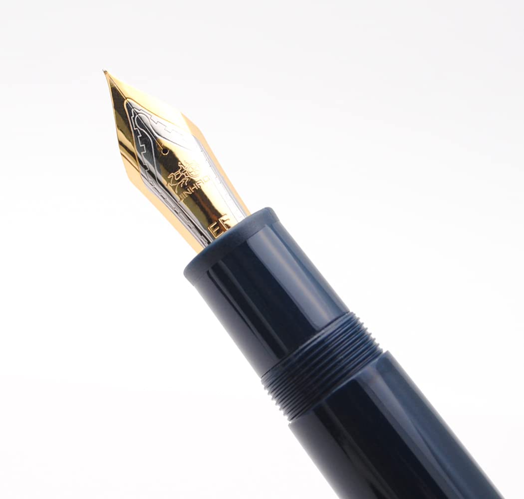 JINHAO X159 Resin Fountain Pen with Ink Converter (Extra Fine Nib, Gold Clip-Dark Blue) - Image 2