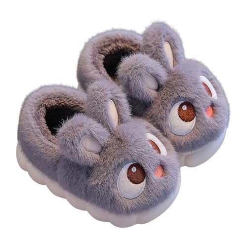 Pantuflas de invierno para niños y niñas, para interiores, para niños y adultos, de algodón, sandalias de verano para niñas pequeñas, gris, 30 EU