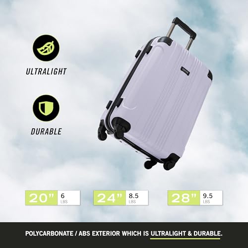 Kenneth Cole REACTION Bounds Lightweight Hardshell 4-Wheel Spinner Luggage, Lavender, 2-Piece Set (20" & 28")4