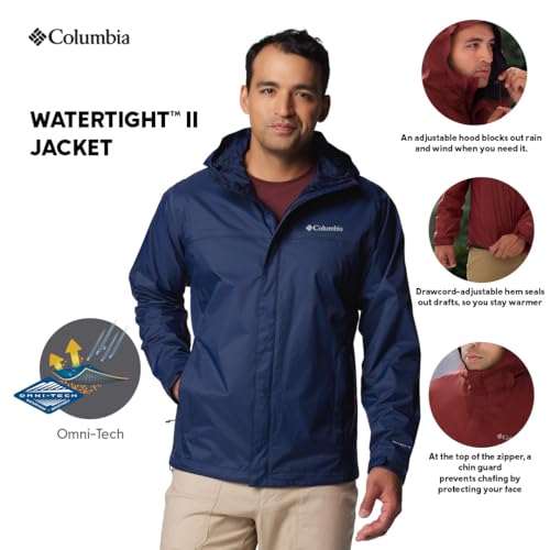 Image of Columbia Men Omni-Tech Watertight II Rain Jacket for Hiking | Trekking | Waterproof