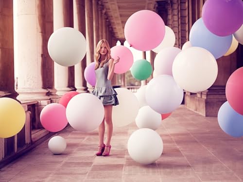 Image of AFTERLOON Biodegradable Balloons 6 pcs 36 Inch Orb Perfect Round Giant Extra Large Yellow, Durable Thickened Strong Jumbo XL Big Helium Float, Shower Birthday Party Decorations