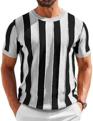 COOFANDY Undershirts for Men Casual Short Sleeve Crew Neck Sweater