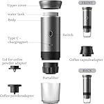 Zcyge Portable Coffee Maker Espresso Machine, Travel Camping Coffee Makers, Mini Battery Portable Espresso Self-Heating Car Coffee Maker With Ground Coffee & NS Capsule - Image 7