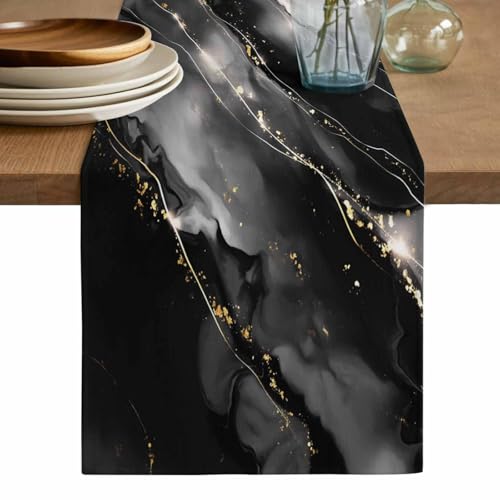 Blake Gray Marble Table Runner 108 Inches Long for Kitchen