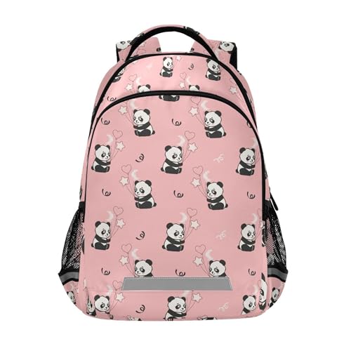 Mochila escolar com alça no peito, mochila para laptop Galaxy Planets, mochila de viagem para meninos e meninas, Panda 066, tamanho �nico
