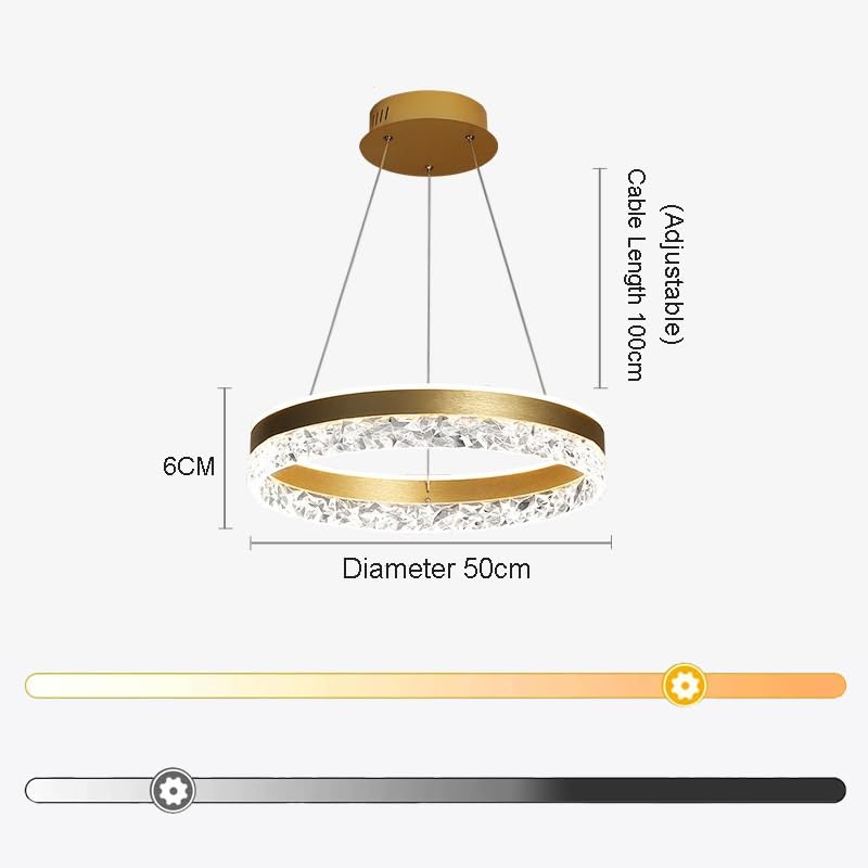 Lámpara colgante regulable en altura con mando y tono LED variable 2