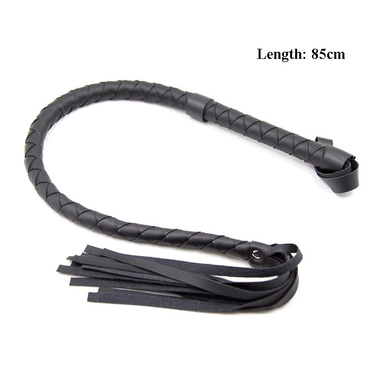 Image of SM Flogger Sex Play Whip Leather Flogger Braided Sex Whip Leather Whip Sex Spanking Paddle Sex Toys Bondage Accessories for BDSM SM Adult Sex Games Bondage (85 cm)