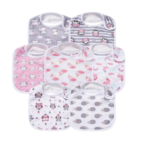 Image of Gelisite 7 Pack Baby Cotton Absorbent Bibs for Drooling Teething