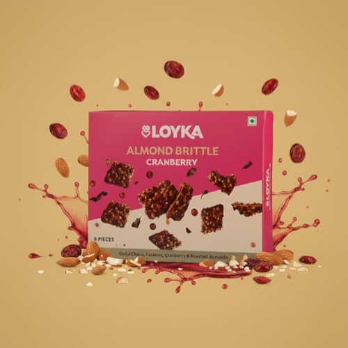 Image of Loyka Almond Brittle Cranberry - 8pcs | Premium Chocolate Gift Hamper | Dark Choco, Almond & Cranberry Delight | Crunchy Nutty Indulgence