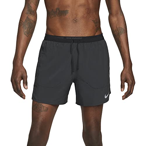 Nike Shorts de corrida masculino Dri-FIT Stride 12,7 cm com forro, Preto/preto, M