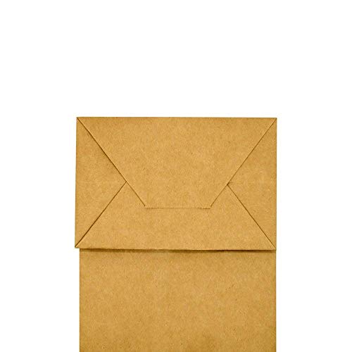 Bagmad Each 100 Pack Small Size White&Brown Craft Paper Gift Bags With Handles Bluk For Birthday Party Favors thumb #5