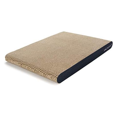 Cat Scratching Pad, Cat Scratcher Cardboard, Scratch Lounge with Catnip, Wide, Textured Black(Upgraded) Cover