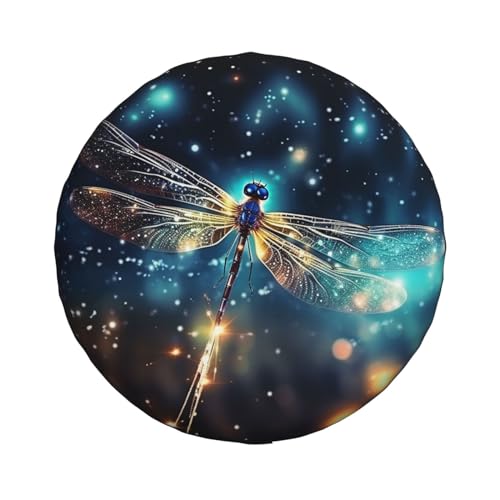 Image of Spare Tire Cover Weatherproof Wheel Cover Fit for Jeep Wrangler Rv SUV Truck Travel Trailer 14 inch Fantasy Dragonfly Animal Tire Cover