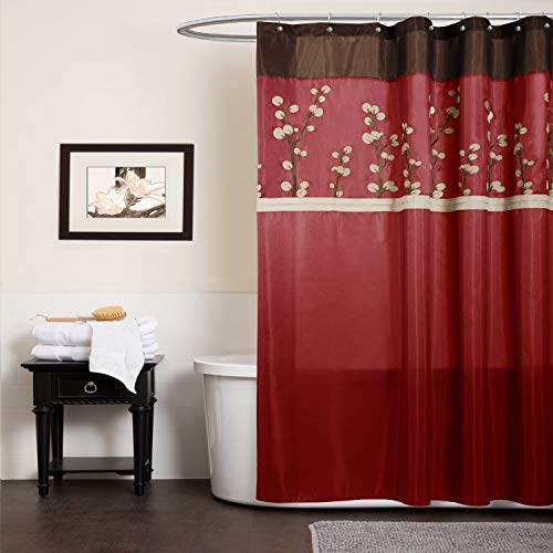 Lush Decor Cocoa Shower Curtain, Red - DISCONTINUED